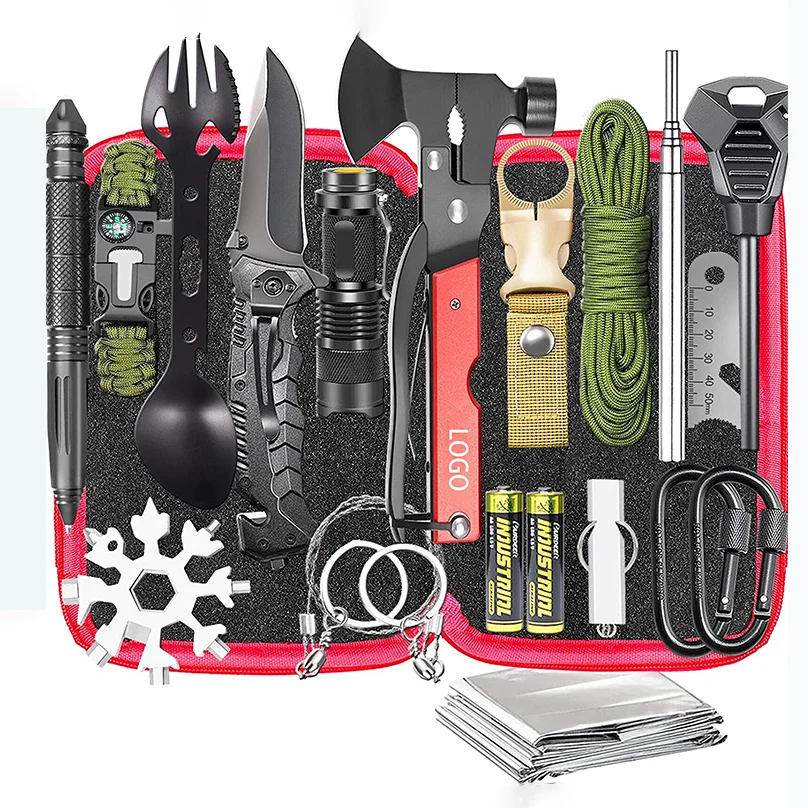 

Emergency Survival Kit 13 in 1, Mini Survival Equipment Kit Outdoor Survival Tools For Adventure Outdoor Camping Sports