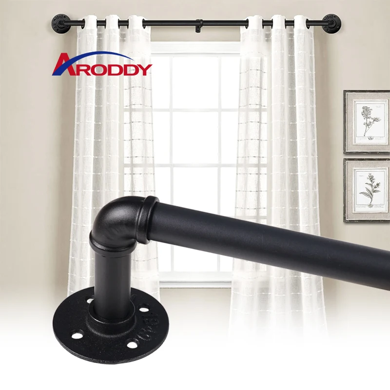 YIJIALE Decorative Curtain Rods 66 to 120 Inch Heavy Duty Curtain Rod for Windows Single Drapery Rods