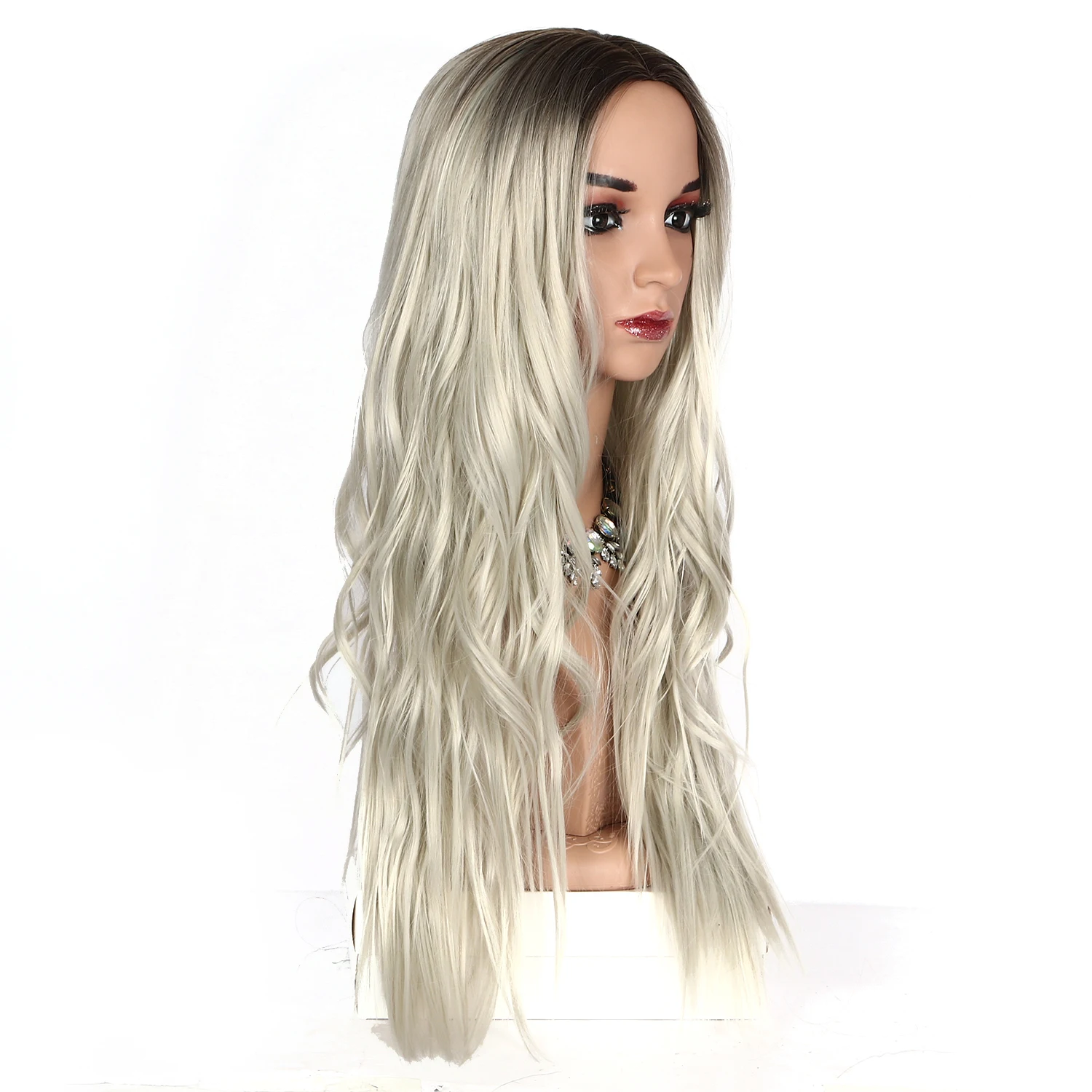 

Promotional various durable using machine made wig with synthetic hair natural
