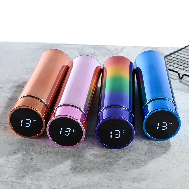 

YIDING Custom logo Blank stainless steel led thermoses flask vacuum kettles flasks temperature display lid tumbler bottle, As is or customized