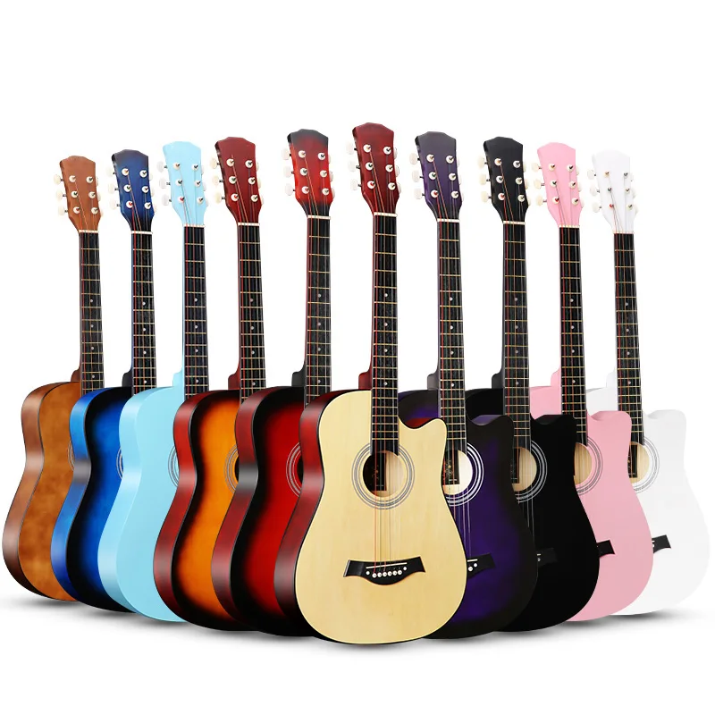 

QDH38Q Stringed Music Instrument Wholesale Guitar Cheap Professional Factory Wholesale Price 38 Inch Type Acoustic Guitar, Optional colors