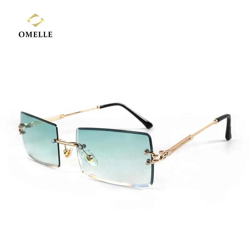 

OMELLE Fashion Women Designer Sun Glass Customised Rimless Square Sunglasses