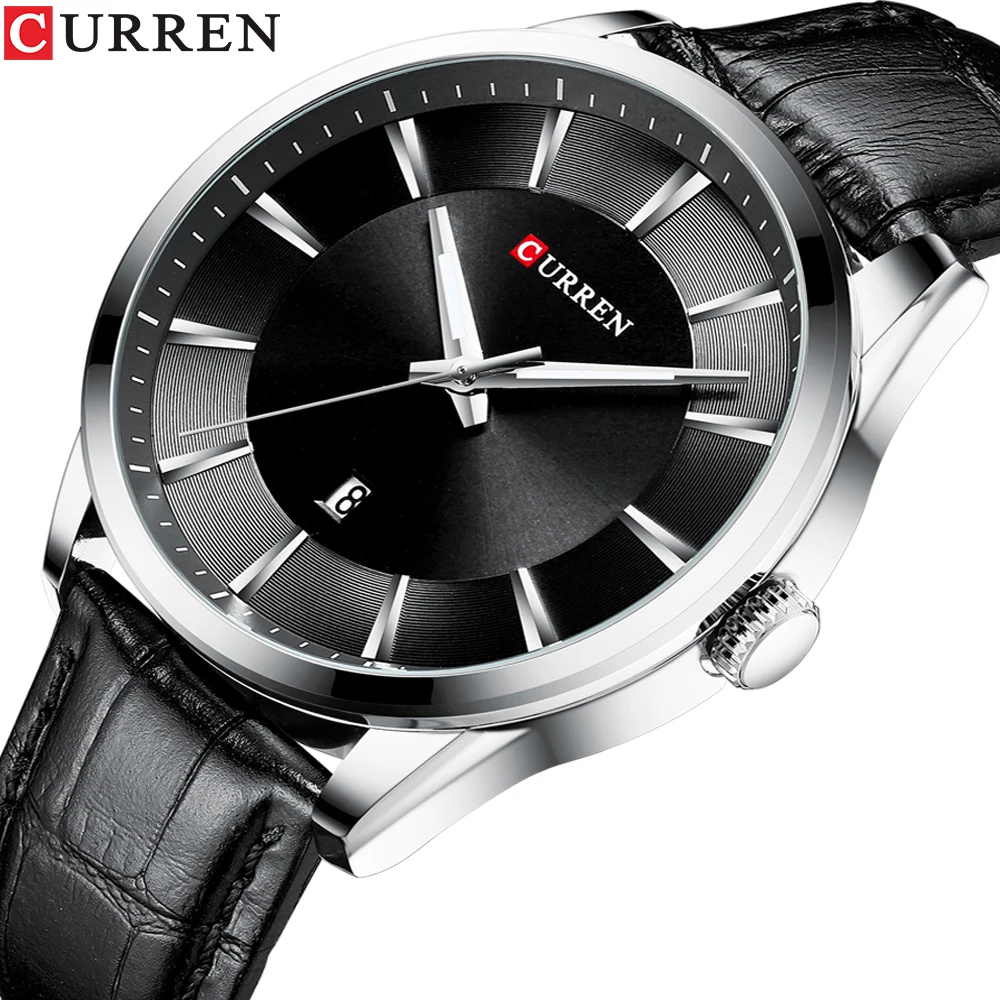 Quartz Watches for Men Leather