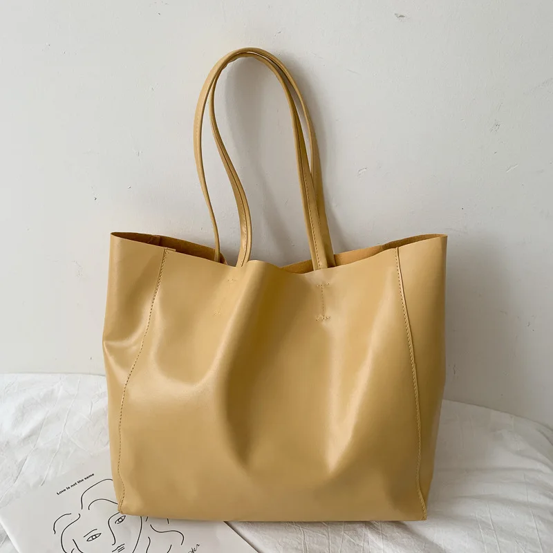 

Factory direct sales fashion female large shopping leather shoulder bgas tote handbags, As pic