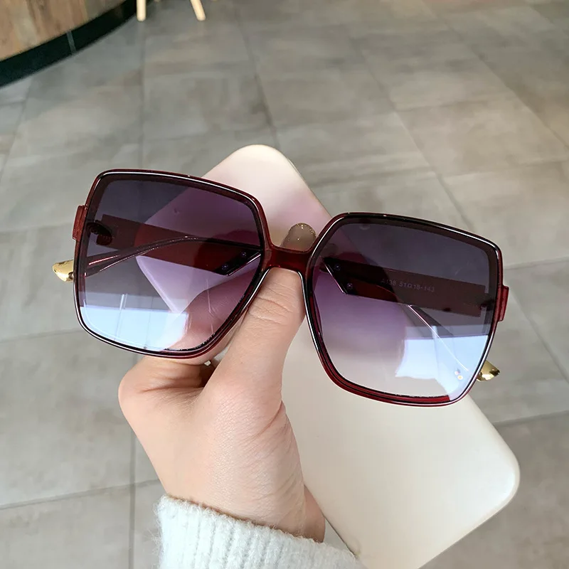 

New square sunglasses big frame plastic trend sunglasses female retro vintage sun glasses, As the picture show