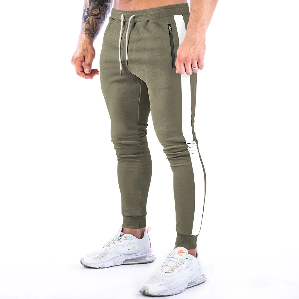 

Fashion Drawstring Mid Waist casual pants fleece thick Stacked Sweatpants men Custom Nylon Cargo Jogger Tactical Pants