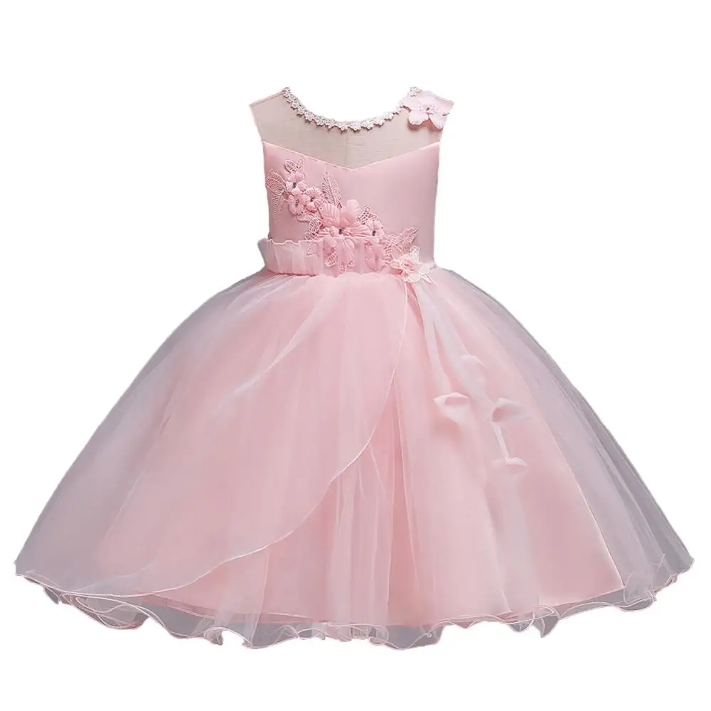 

Evening Gown Kids Girls Summer Party Girl Kids Clothing Dress, As picture