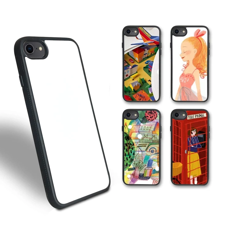 

wholesale Tpu Pc sublimation 2d hard plastic phone case with alumin for iphone x xr custom diy phone cases