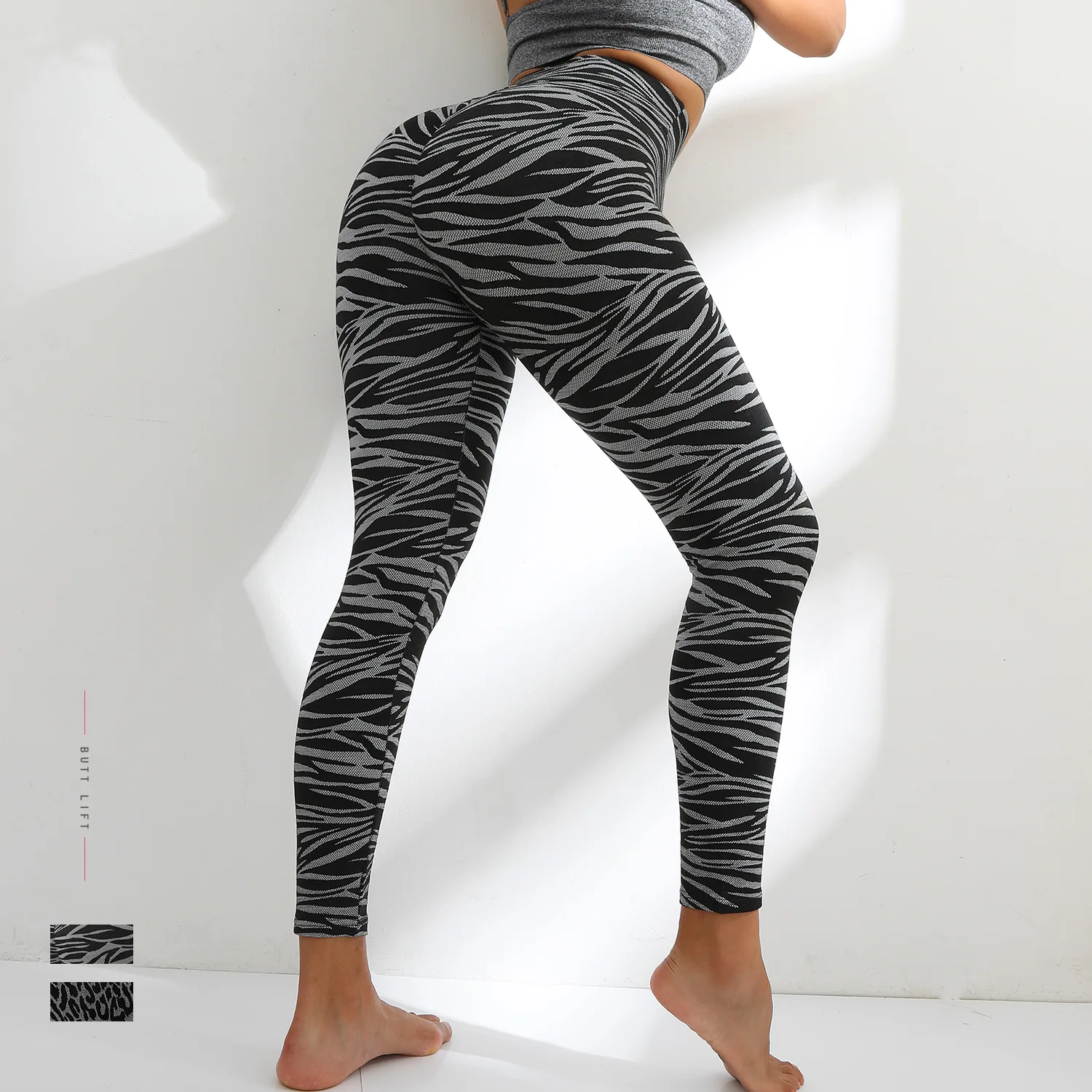 

fitness wear women zebra print high waist yoga pants animal print workout leggings