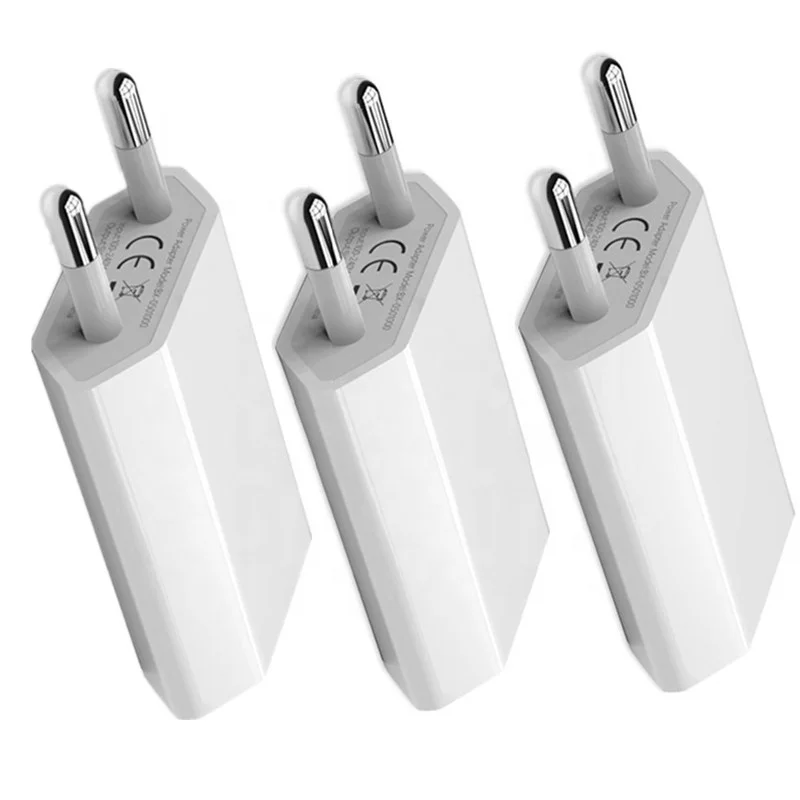 

5V 1A Real Eu AC Home Travel Wall Charger Power Adapter Plugs For Iphone 5 6 7 Samsung Android phone PC, White