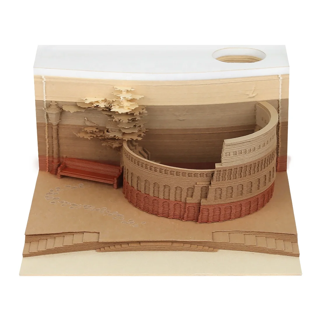 

Factory Customized 3D Sticky Note Paper Carving Crafts 3D Memo Pad of Rome Colosseum