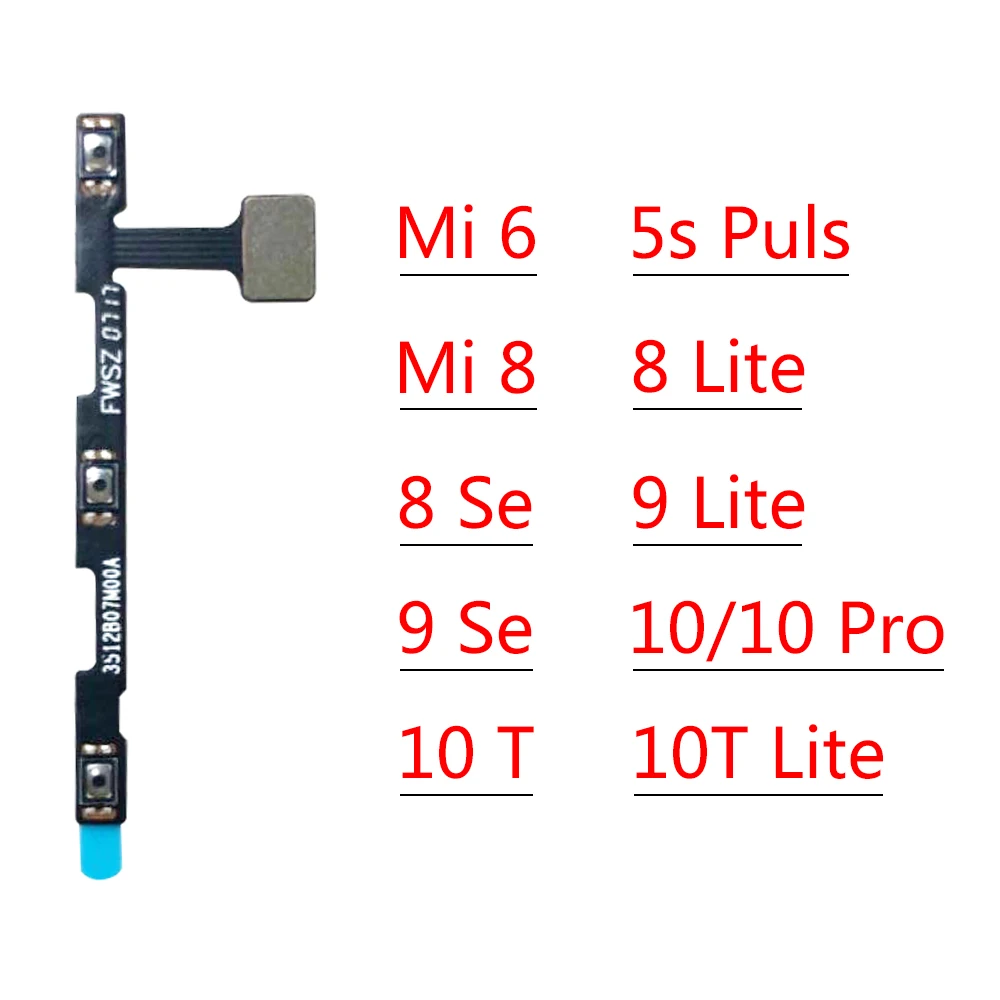 

Power Volume Flex For Xiaomi Mi 11 10T 9 8 Se Lite On Off Volume Button Flex Mobile Spare Parts Wholesale flex de power