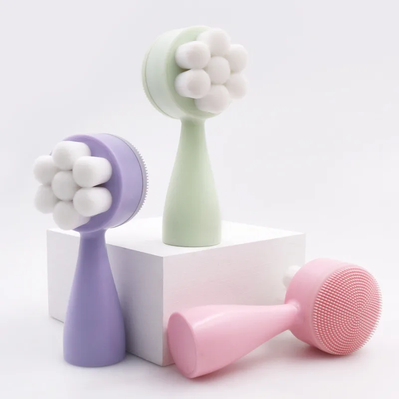 

Portable Double Side Silicone Facial Skin Cleanser Blackhead Removal Face Wash Cleaning Massage Brush