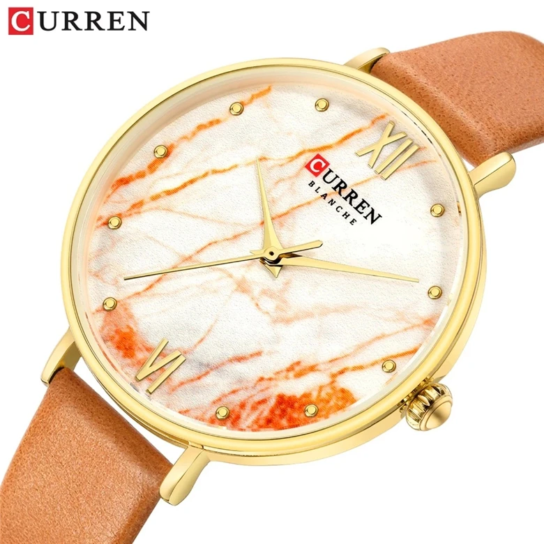 

CURREN Creative Colorful Watches for Women Casual Analogue Quartz Leather Wristwatch Ladies Style Watch bayan kol saati 2019