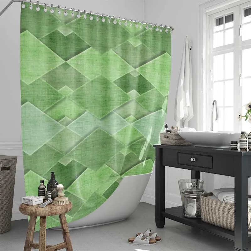 

Bathroom With Shower Curtains Hooks Rings Sublimation Shower Curtain Blank