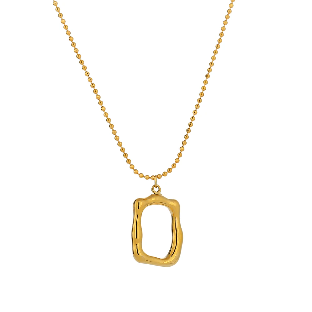 

JINYOU 2125 Cheap Wholesale Minimalist Stainless Steel Necklace Square Geometric Pendant Necklace for Women