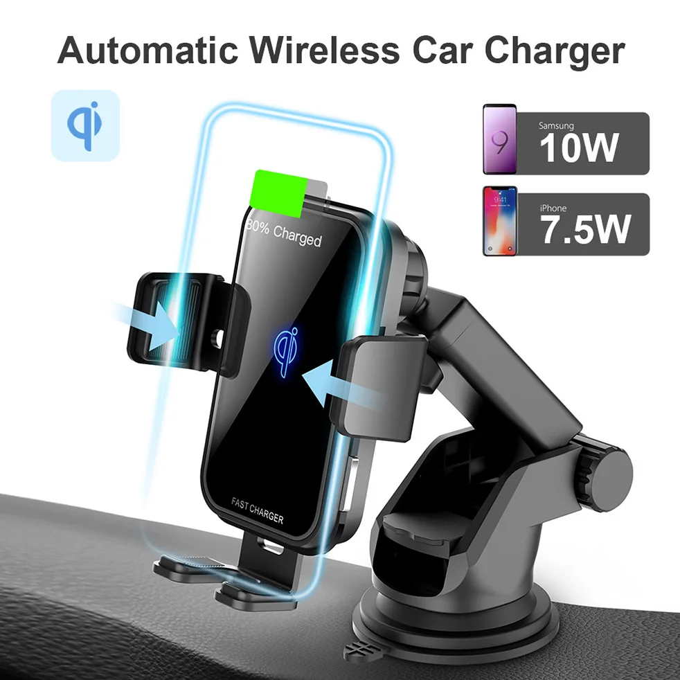 

fast qi 10w automatic fast infrared car wireless charger