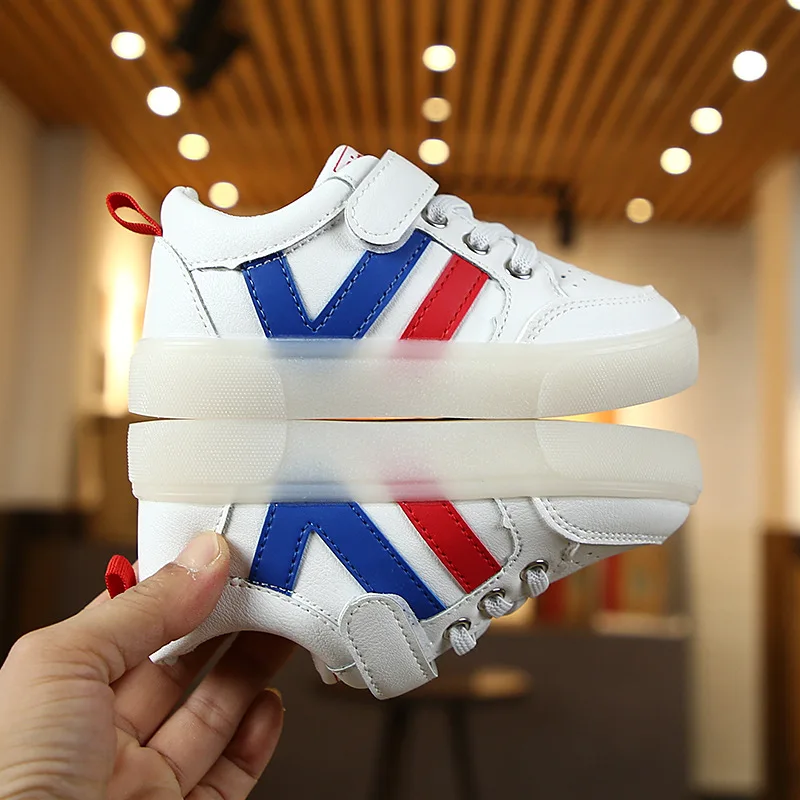 

New design white cheap customize children sneakers kids casual shoes leather, Blue/green/black
