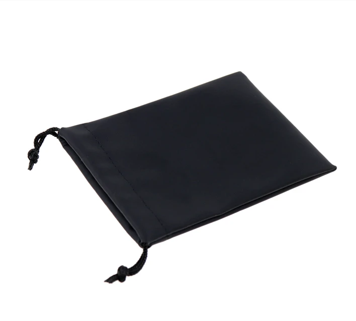 

Waterproof Wholesale Hot Selling Black Small Drawstring PU Leather Carry Pouch Travel Bag with Drawstring For Protection, Customized color