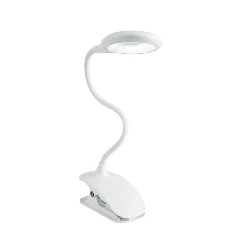 rechargeable clip on touch control  swing arm adjustable folding hotel bedside table lamp