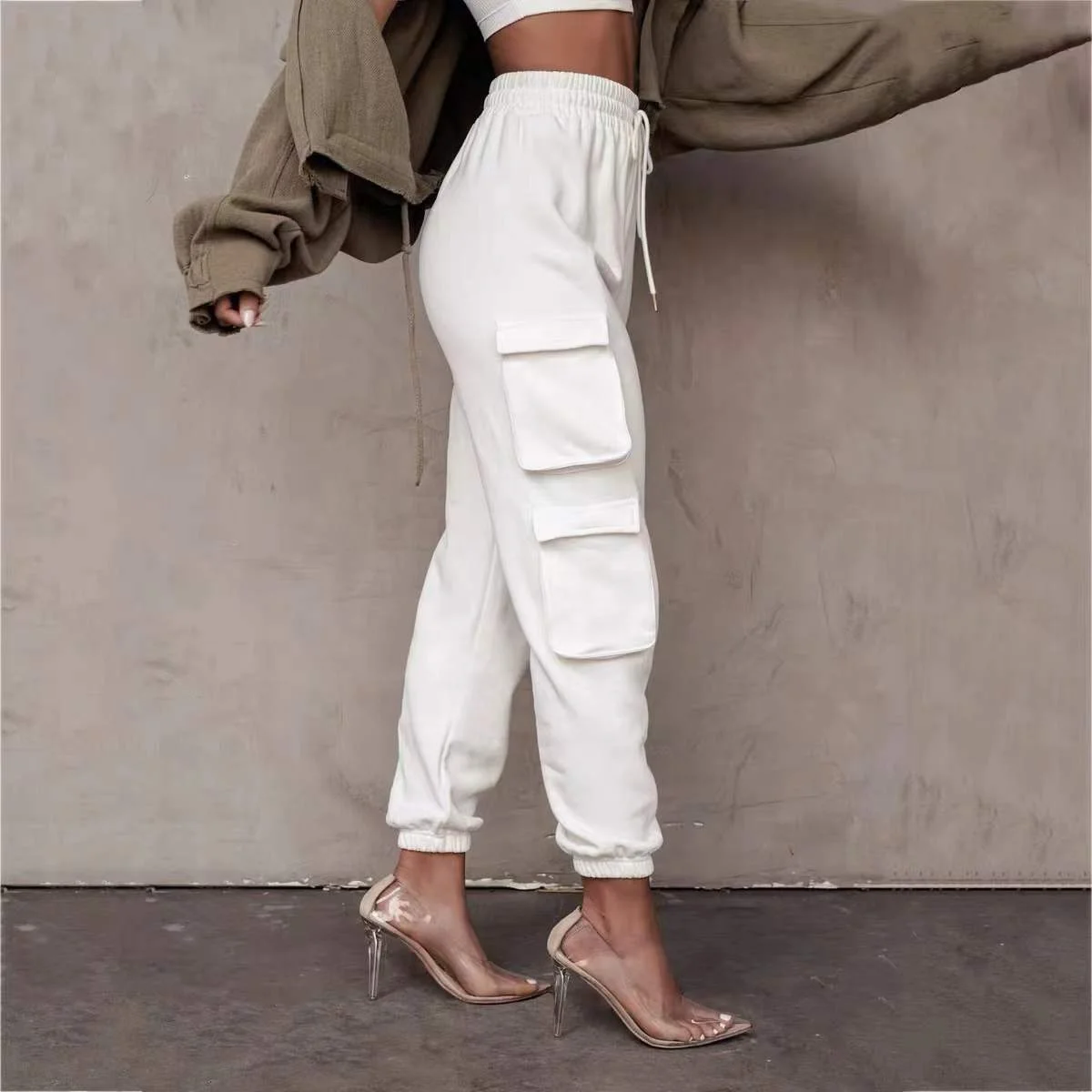 

Custom logo plain cargo pants women trousers wholesale jogger pants women cotton sweatpants, Customized colors