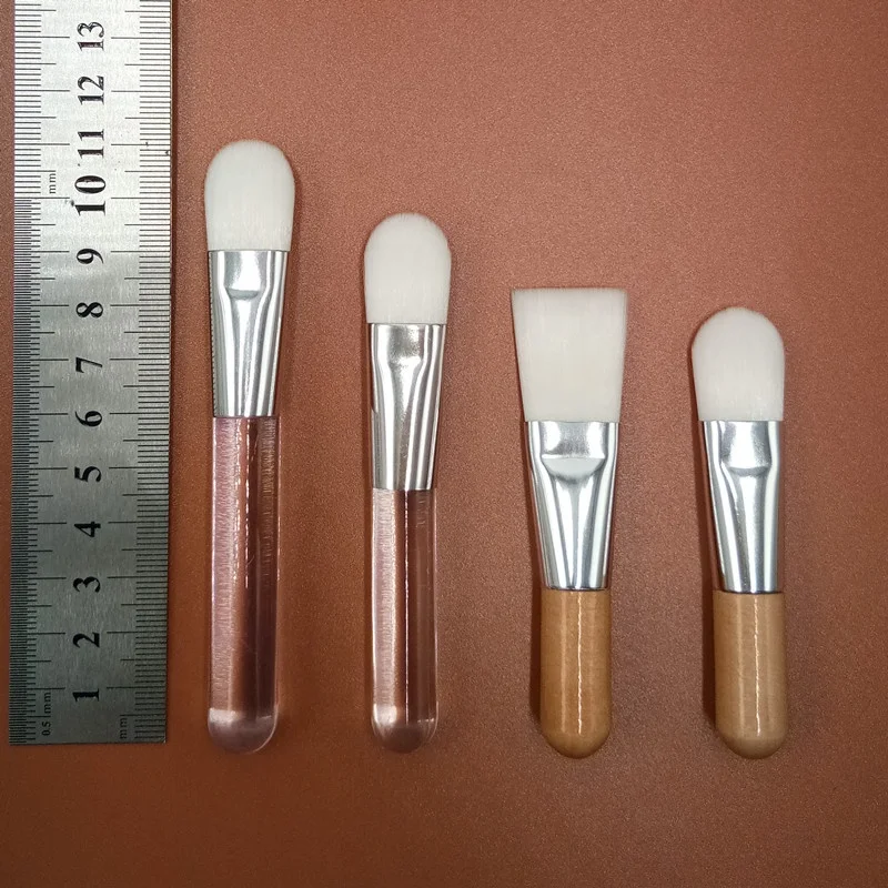 
Small Face Facial Mask Brush Clay Mask Applicator Makeup Clear Handle White Mini Foundation Brush 