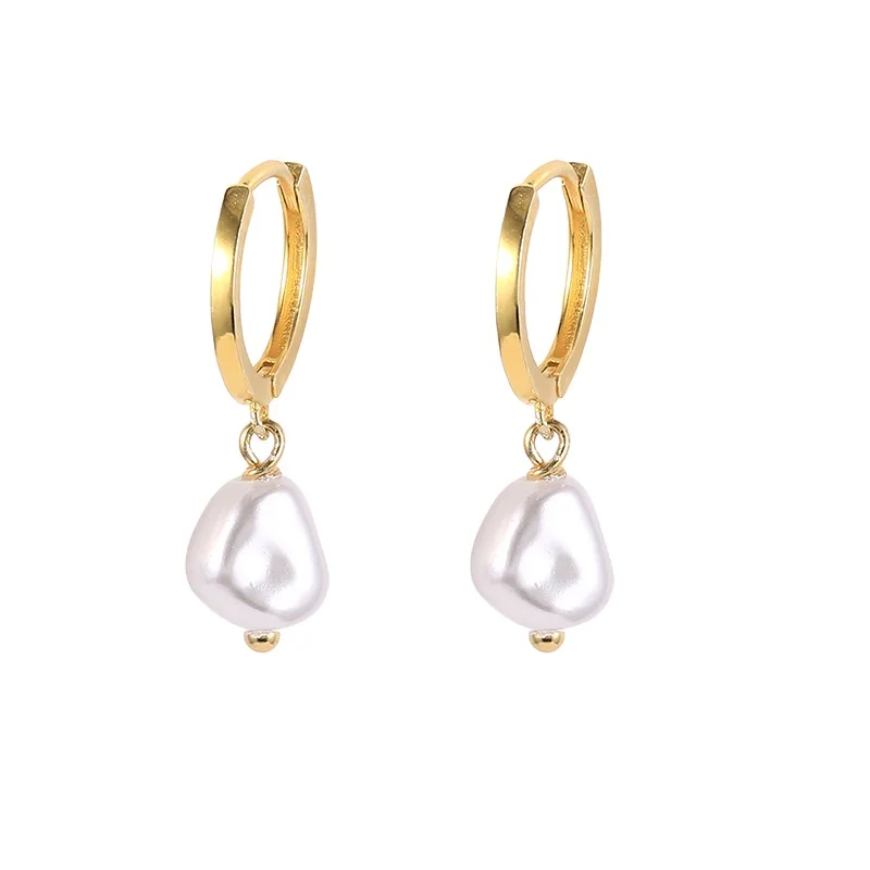 Dainty 925 Sterling Silver Simulated Pearl  Earring Fashion jewelry Wholesale