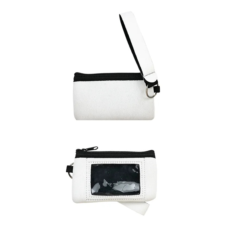 

Blank White Neoprene Card Purses Coin Holder With Matching Wristlet