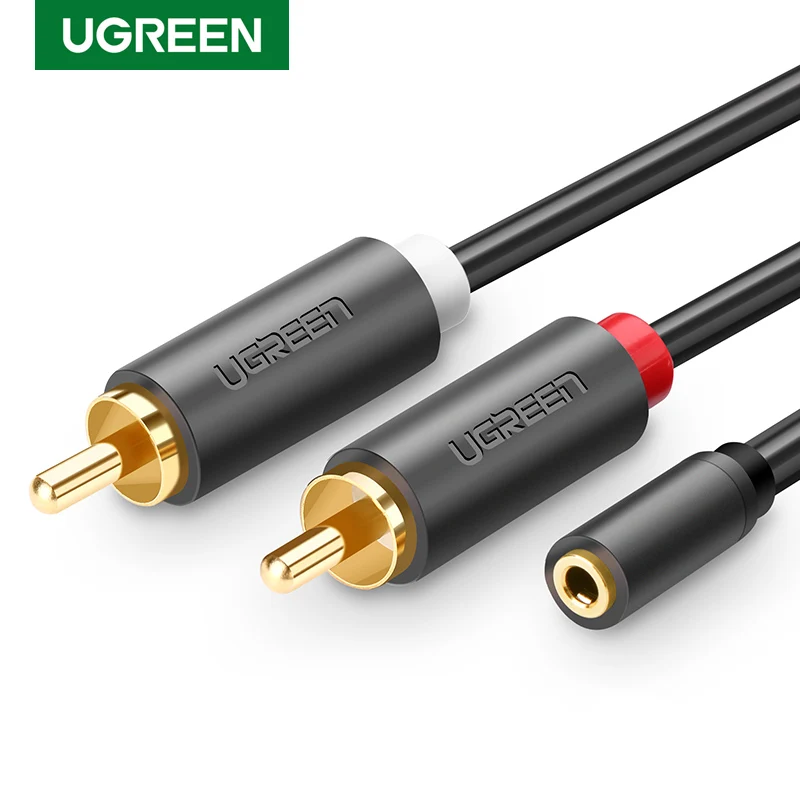

Ugreen RCA Cable 2 RCA Male to Female 3.5mm Jack Adapter Audio Cable Aux Cable for iPhone Home Theater DVD VCD Headphones