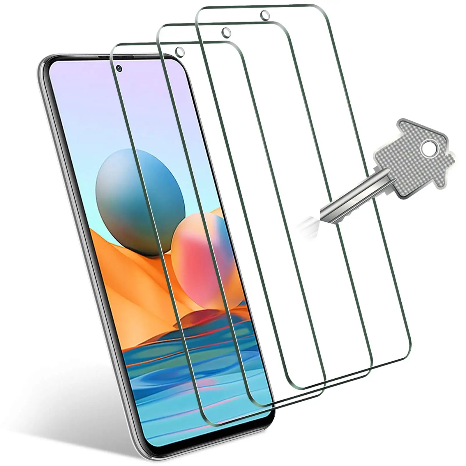 

3pcs 9H Mobile Phones Accessories 2.5D HD Flat Tempered Glass Screen Protector for Xiaomi NOTE 10T/10 Pro /10s Protective Film, Hd transparent toughened film