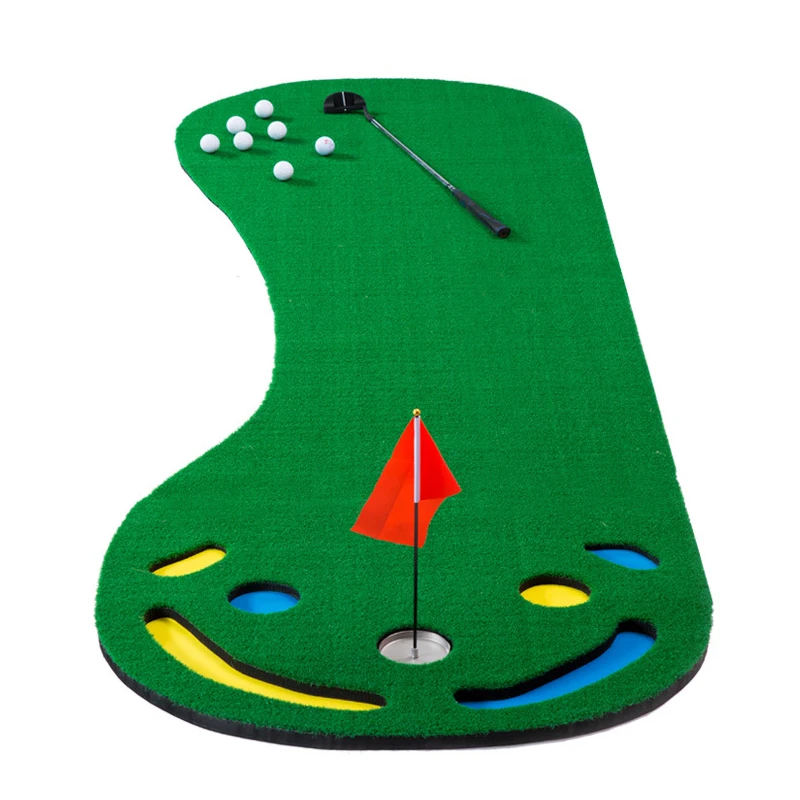 

Wholesale Mini Golf Swing Putting Mat Grass Outdoor Practice Golf Putting Practice Tools Mat Training Pad kidney golf carpet