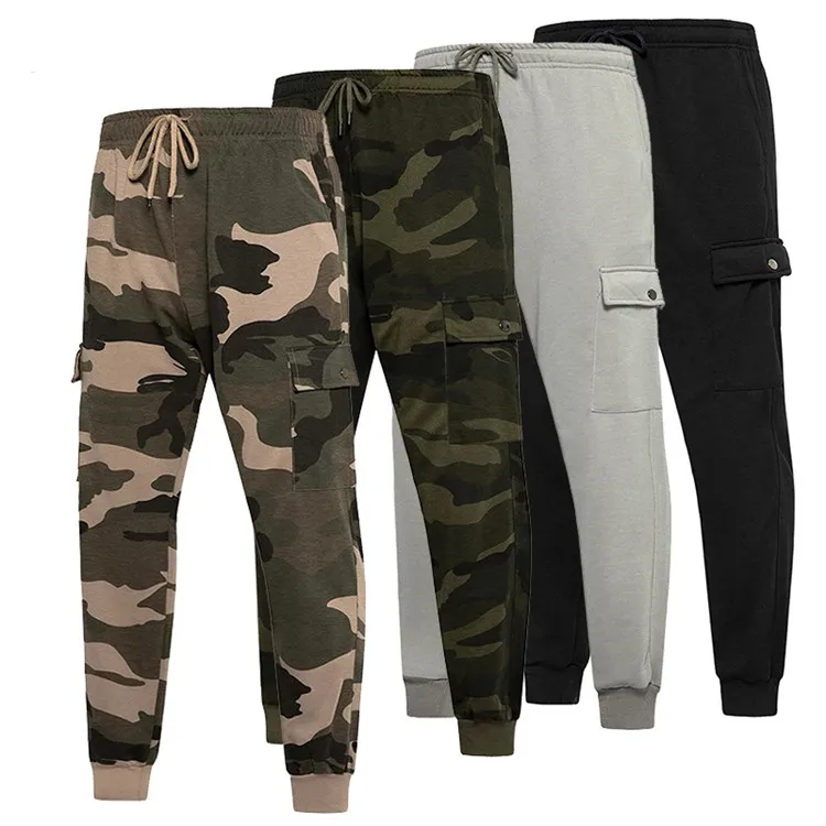 

Custom Logo Joggers Sweatpants Men Casual Comouflage Slim Fit Sports Pants Male Gym Multiple Pocket Trousers Harem Pants Men, As picture