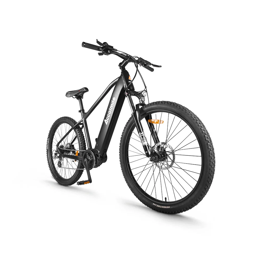 

Accolmile 2021 New design BaFang M200 250w mid motor e-cycle 27.5er electric mountain bike 15Ah Lithium Battery mtb ebike, Black