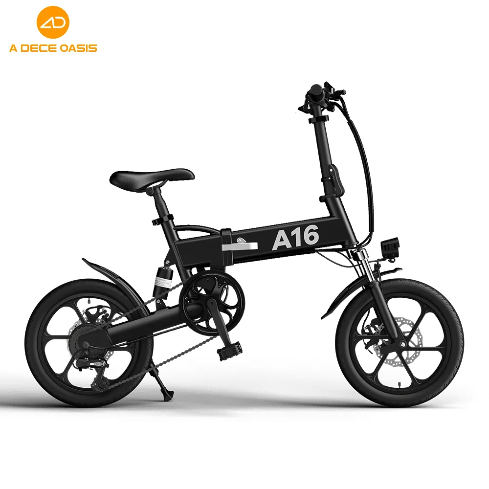 

Two Handles Electric Bicycle Mens Bike 350W 36V 7.8AH 16Inch ADO A16 Folding Electric Bicycle for Adult