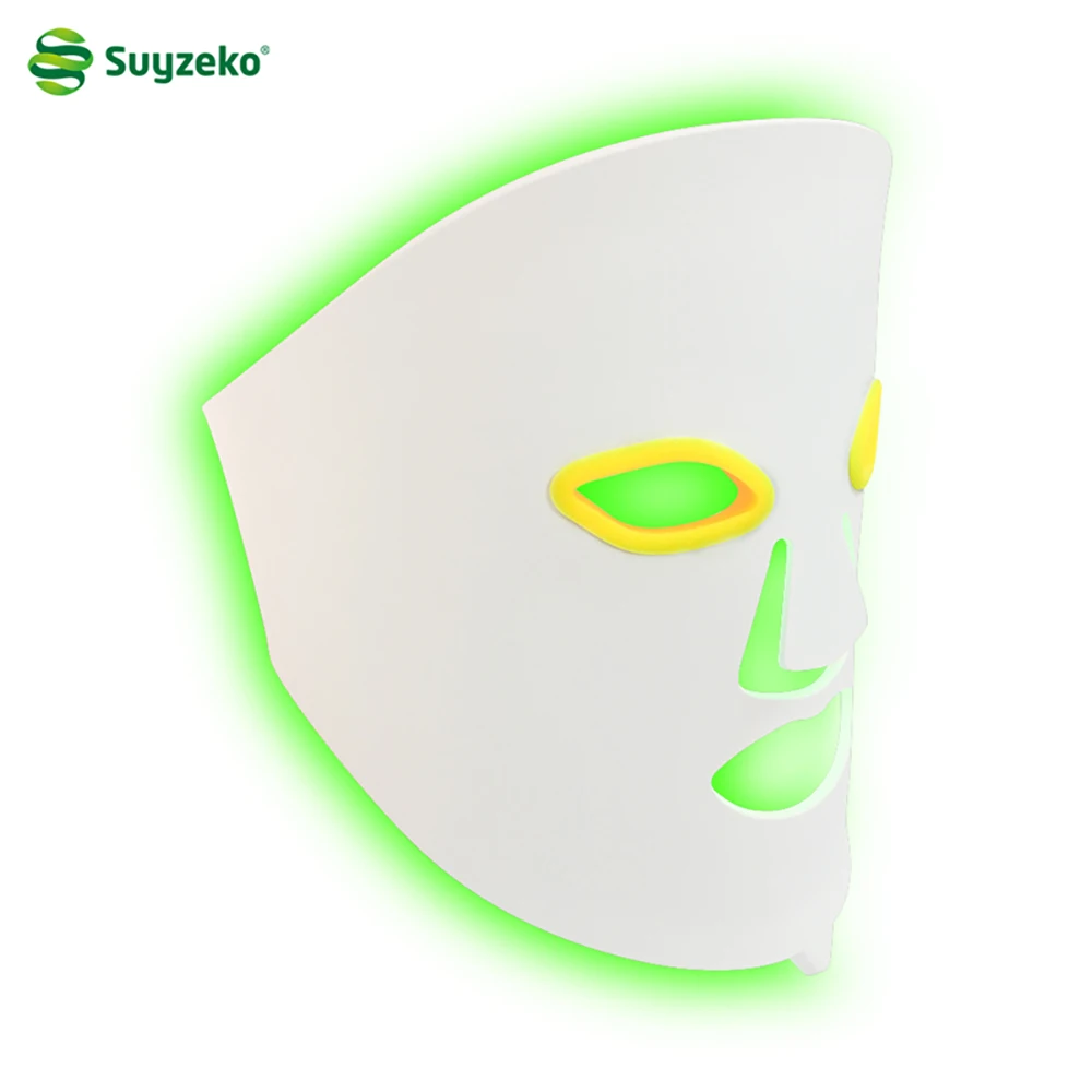 

Rechargeable Wireless Operation Silicone 7 Colors Light Therapy Face Neck Led Mask, White silicone material