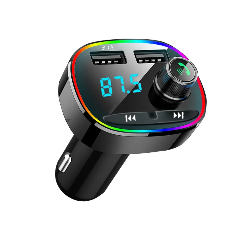 

1678-1 RTS Promotion Gift Factory Cheap Price Dual USB Port FM Handsfree MP3 Player Cars Kit FM Transmitter car charger QC
