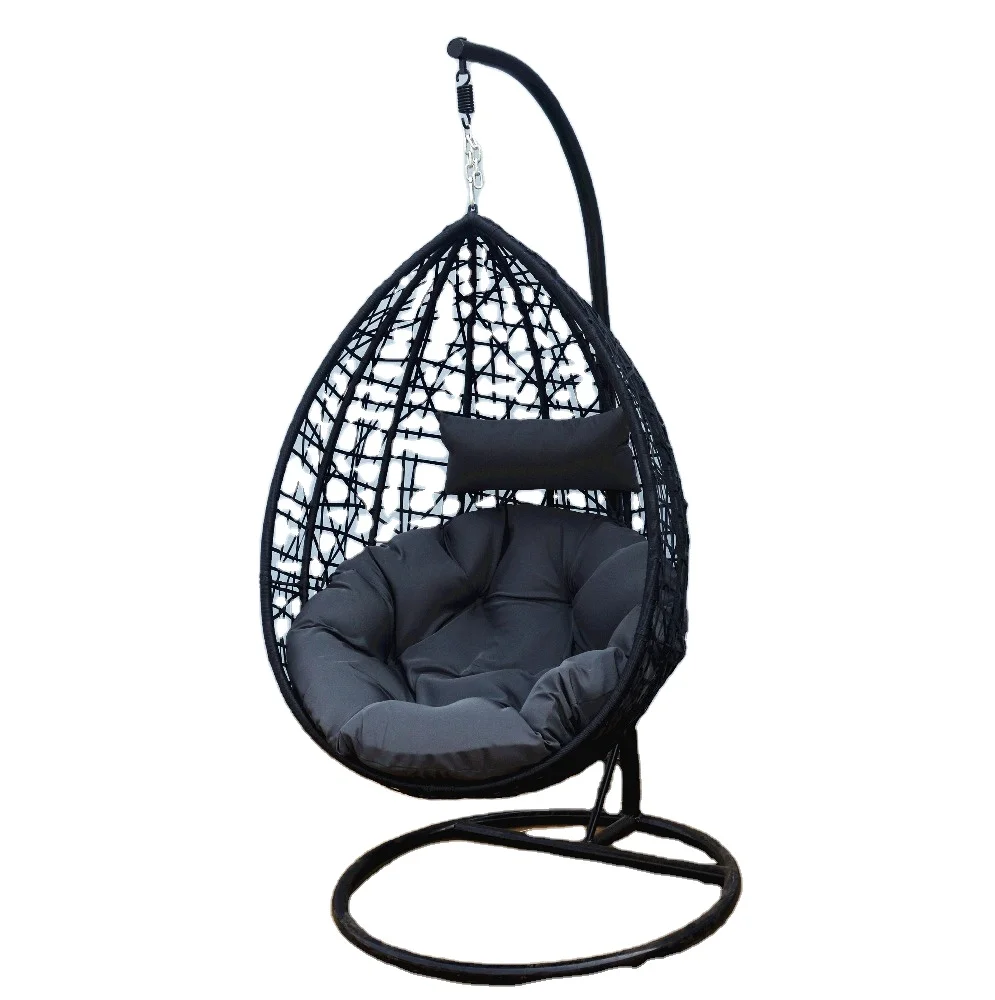 YOHO Hot sale Outdoor Garden hanging chair Rattan Patio Hammock Hanging egg Swing Chair with stand