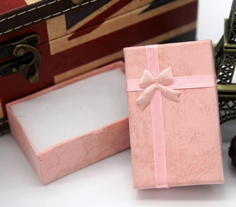 

Gift Jewelry Box Bow Packing Box Ring Necklace Earrings Gift Box, Picture