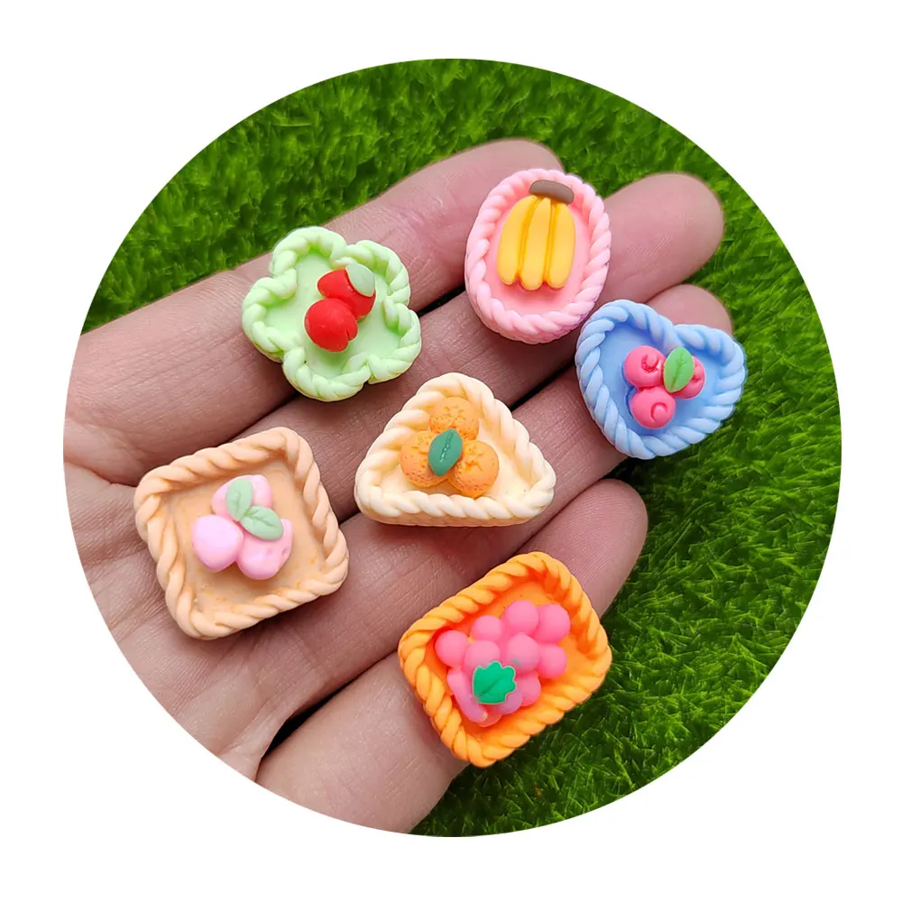 

100pcs Simulation Fruit Plate Resin Mini Food Cabochon Heart Flower Flatbacks for DIY Jewellery Doll House Play Toy Accessories