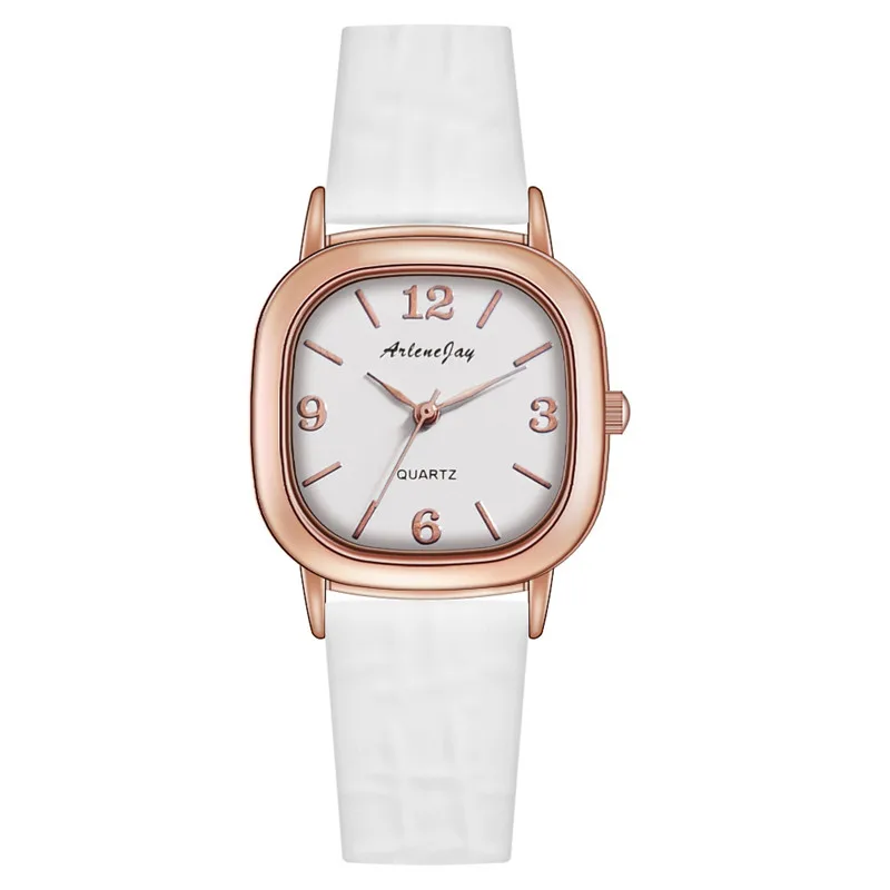 

WJ-10552 Trend Square Leather Rose Gold Reloj De Mujer Small Quartz Watch Women Retro Classic Casual Fashion Watch For Ladies, Mix