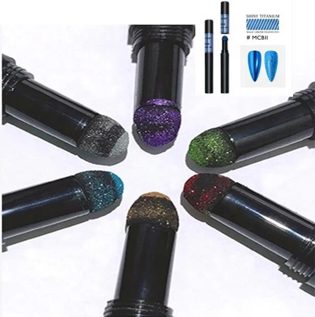 

Mirror Effect Pigment Powder Pen 25 Colors Mirror Chrome Powder air cushion powder pen