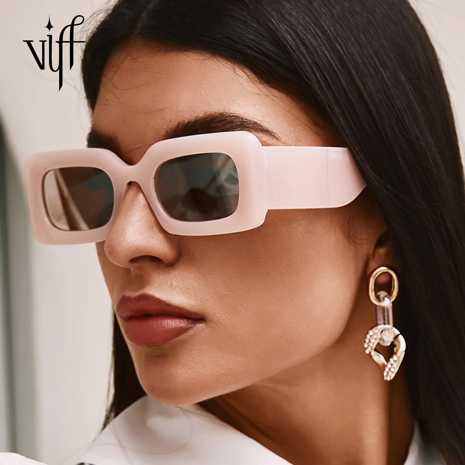 

VIFF HP21045 Custom Designer Sunglasses Lentes De Sol Gafas Womens Fashion Rectangle Sun Glasses