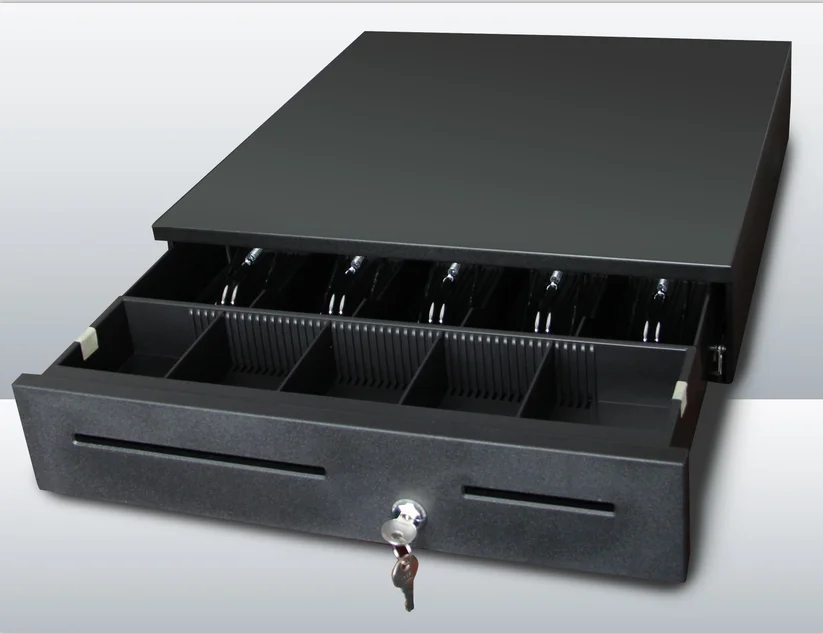 

High-quality Metal POS Cash Register Drawer Lock Box Cashier Box for supermarket and retail, Black+white