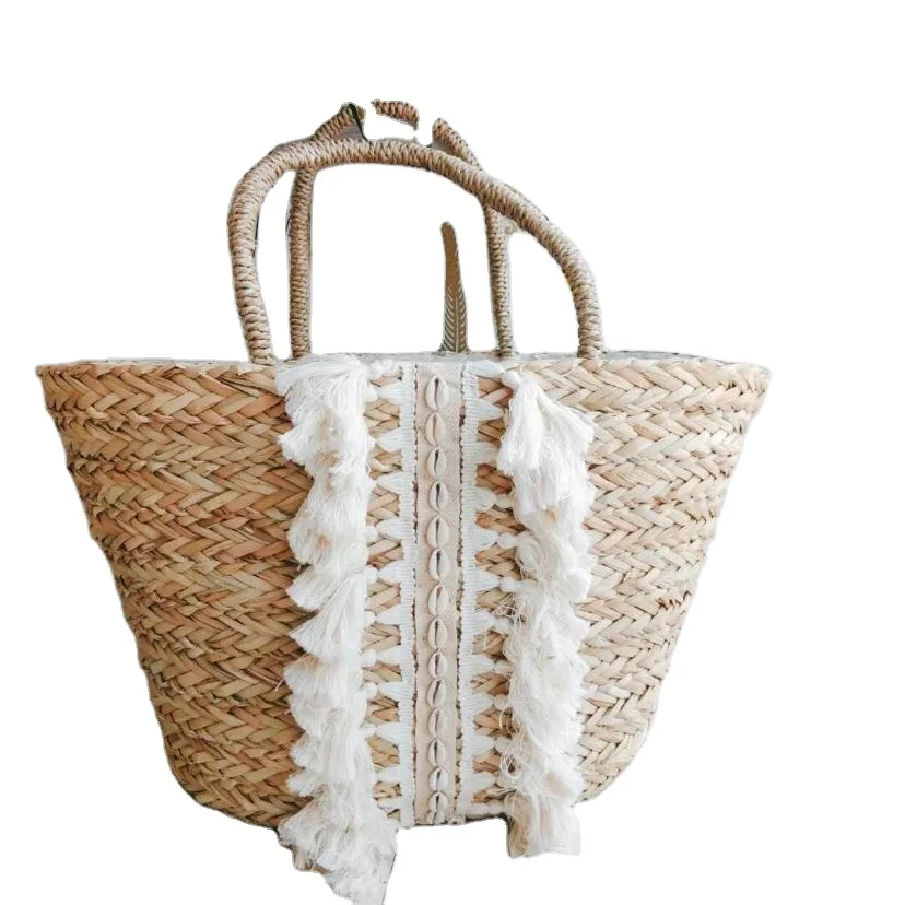 

New large capacity woven bag women's dress Casual handbag Straw bag, Black