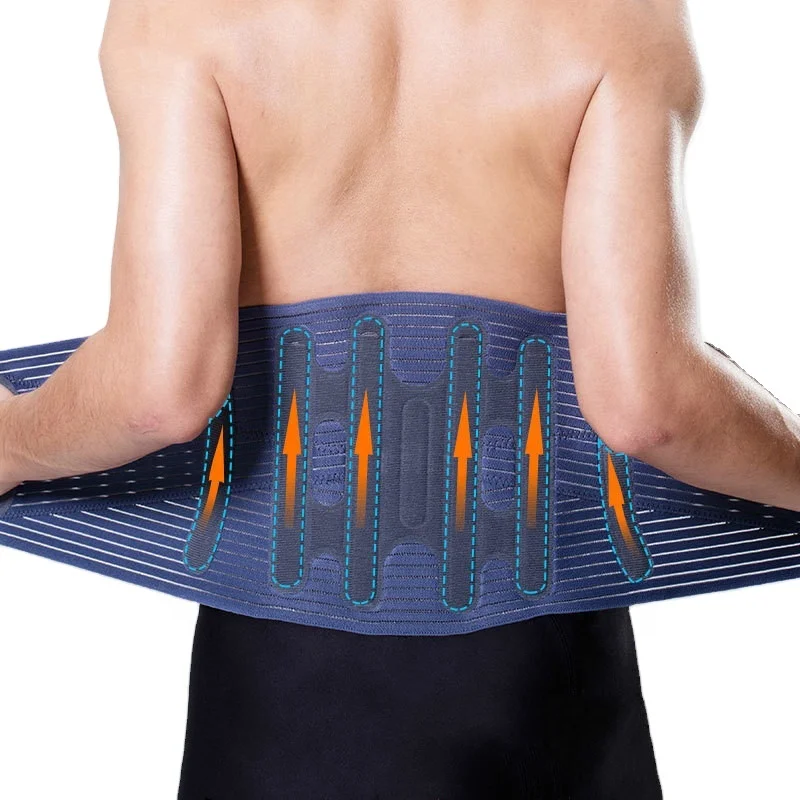 

Lower Back Lumbar Support Belt Waist Brace Waist Trainer Pain Relief Gym Fitness, Blue