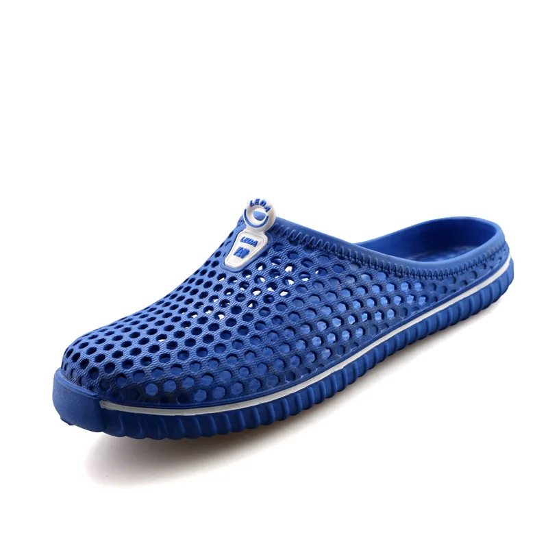 

Dropshipping Fashion Casual Couple Beach Slippers Candy Color Flat Hollow Breathable Ladies Hole Shoes