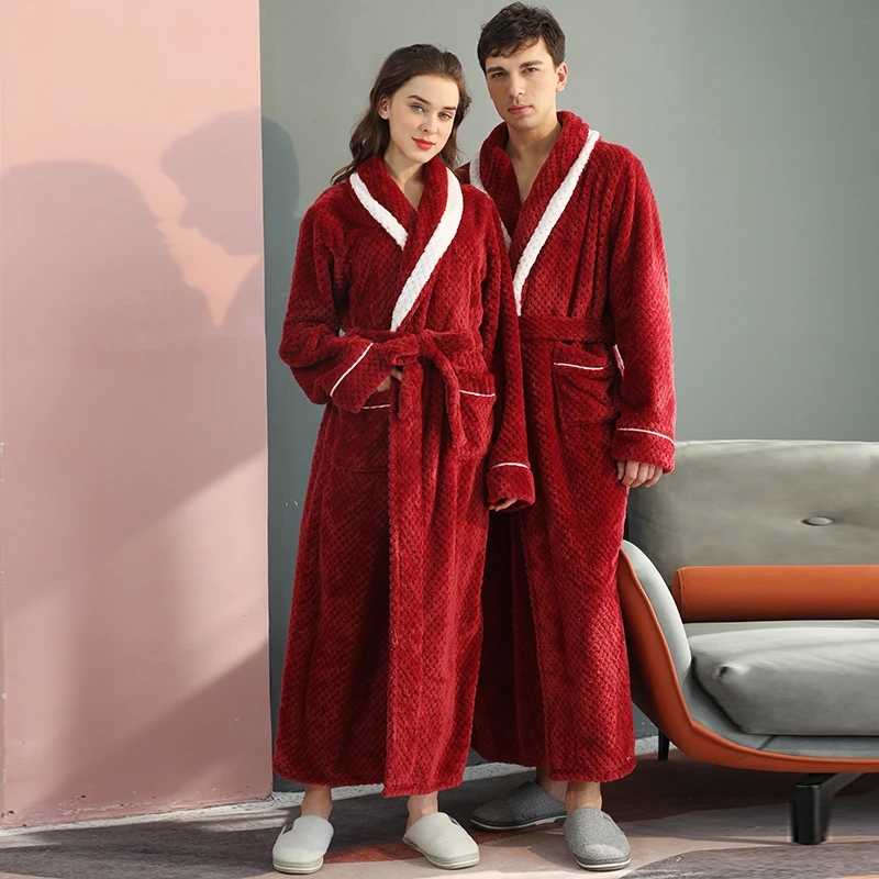 

sleepwear velour fabric fleece sleepwear maternity woman pajamas plus size robe sleepwear couple, White/navy/grey/pink/purple