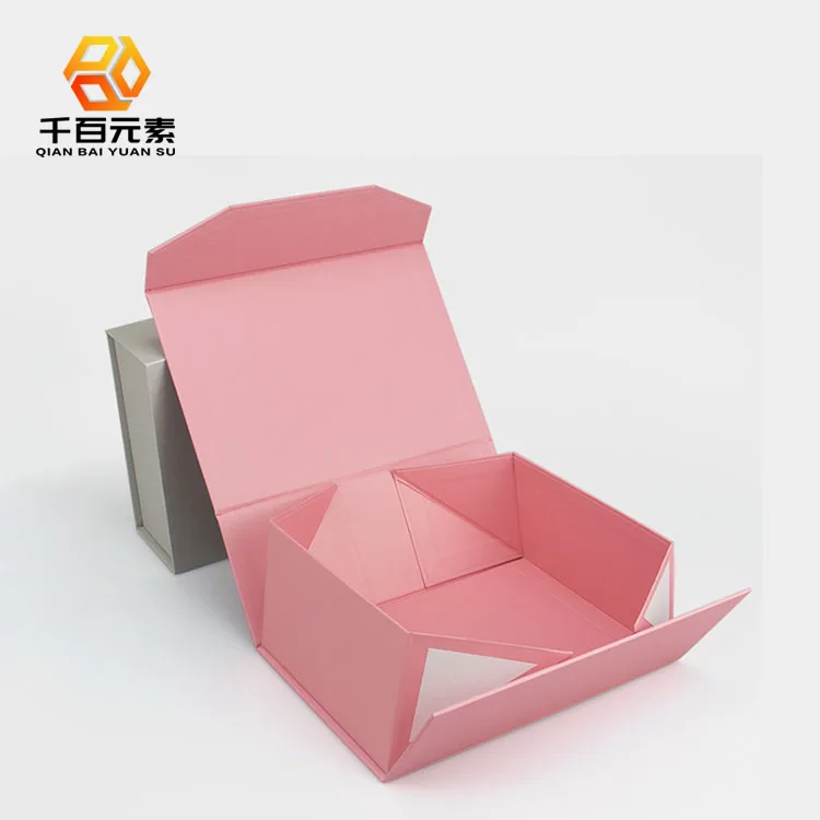 

2022 high grade magnetic packaging box foldable paper luxury acceptable customized pink gift Folding Paper Box