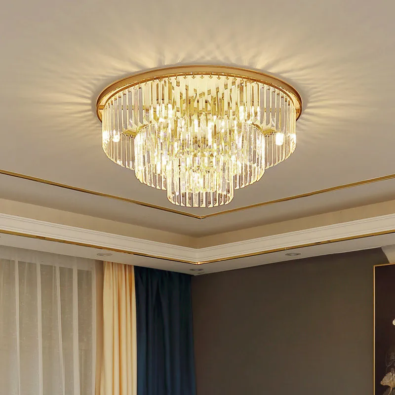 
Lamparas Redondas LED Modern Lustres Round Design Living Room Bedroom Hotel Lobby Crystal Ceiling Lights Suspended Ceiling Lamp 