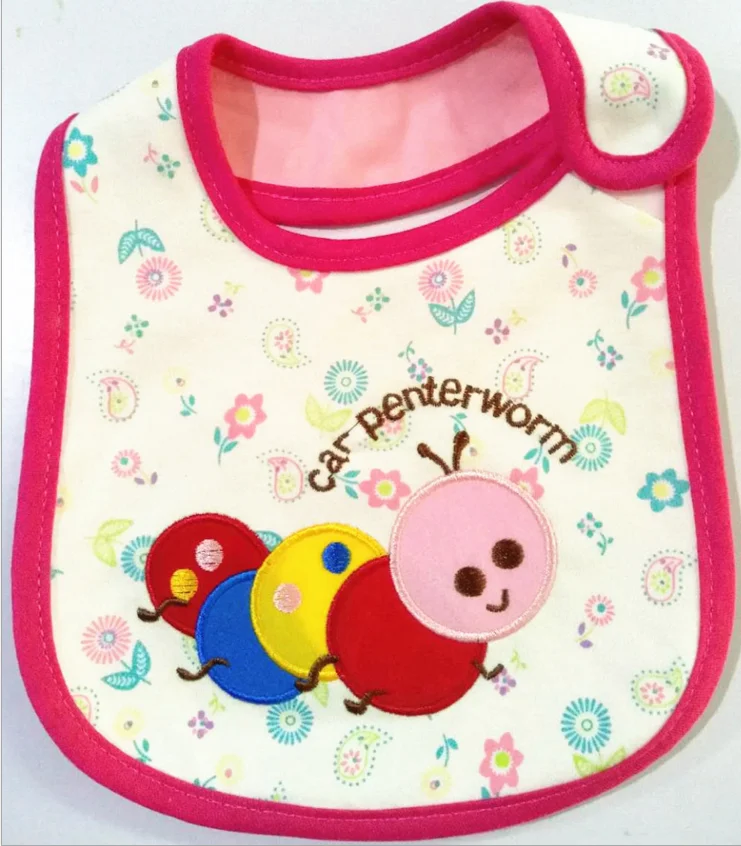 

Wholesale nice price Customer design bamboo fiber nature cotton cloth baby bib